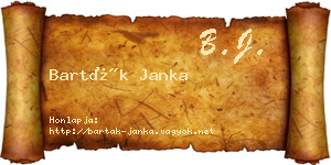 Barták Janka névjegykártya
